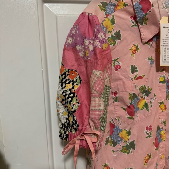 Selina Sanders Blouse Upcycle Vintage Material Rare NWT $227 - Picture 3 of 10
